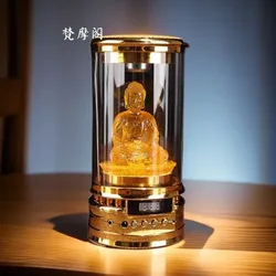 LED Vintage Music Box Player, Plug-in Audio Player Remote Control Song Select Single Loop Playback