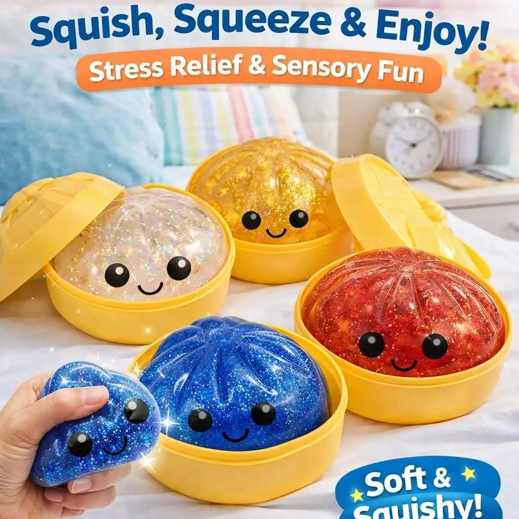 

Очаровательная, мерцающая игрушка-пельмень, маленький гаджет для снятия тревоги, изготовленный из мягкого, сжимающегося теста (1 штука - А)