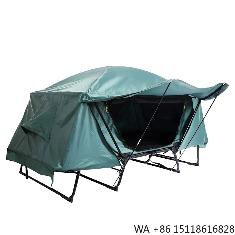 Foldable Off-the-ground Single or Double-person Fishing Outdoor Camping Waterproof Tent Without Setup Thick Double-layered Tent