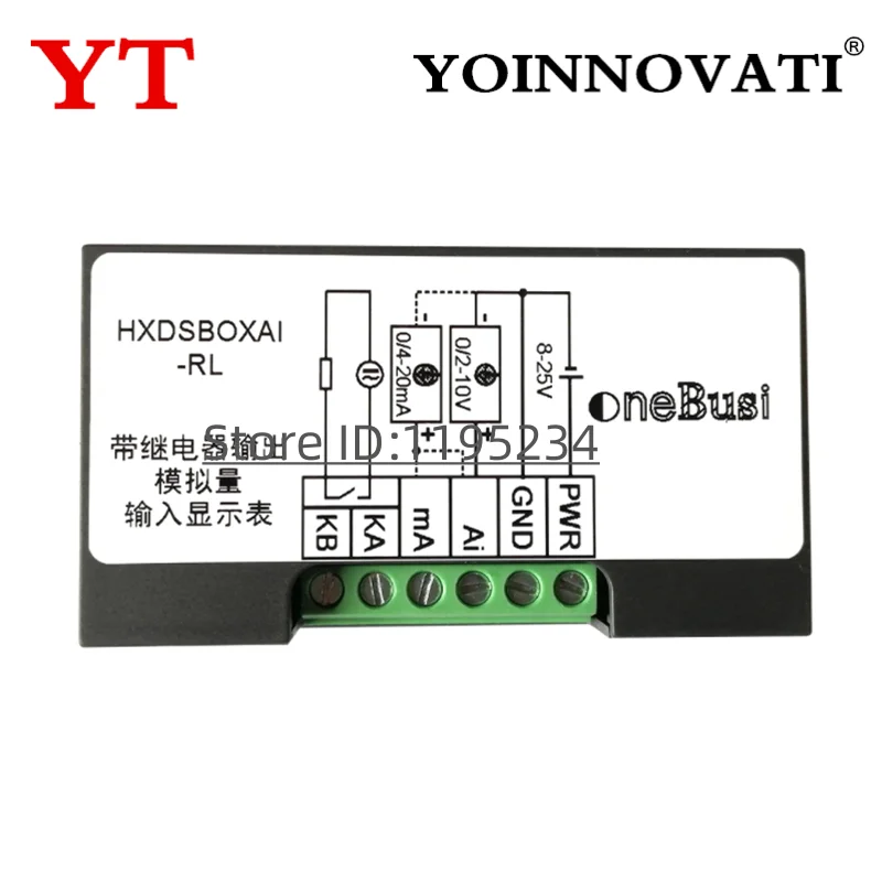 Wyświetlacz cyfrowy LED 0-10V 0-20mA 2-10V 4-20mA Wyświetlacz wejść analogowych Tablica wyświetlacza cyfrowego Głowica wyświetlacza cyfrowego Wyjście przekaźnikowe/Wyjście RS485 — zdjęcie produktu 6