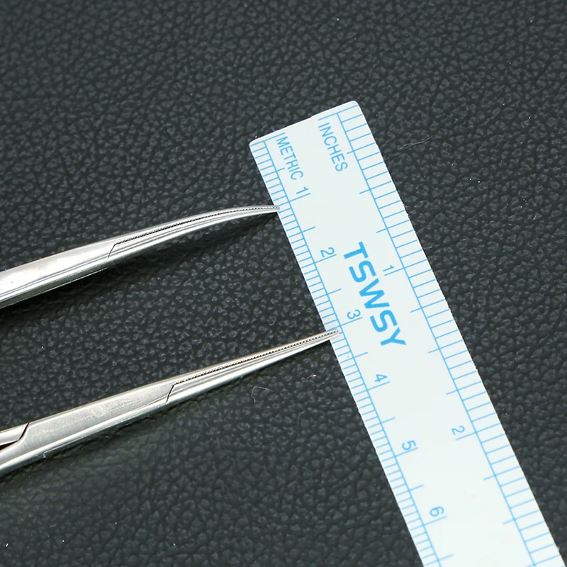 Braçadeira hemostática fina do saco plástico do olho, Micro-vascular, pálpebra dobro do cotovelo, braçadeira gorda de aço inoxidável, 12.5cm