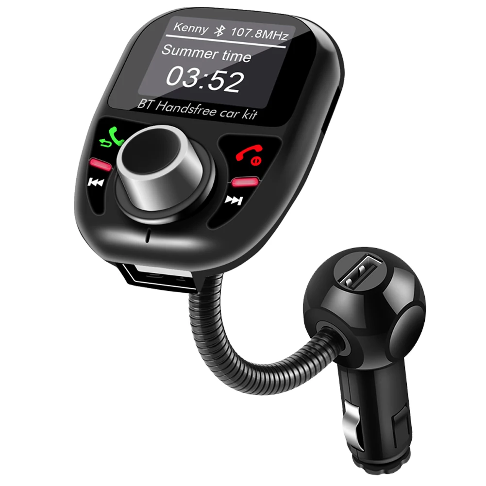 Car Radio Adapter FM Transmitter Portable Car Radio Wireless Handsfree Bluetooth MP3 Receiver with LCD Display