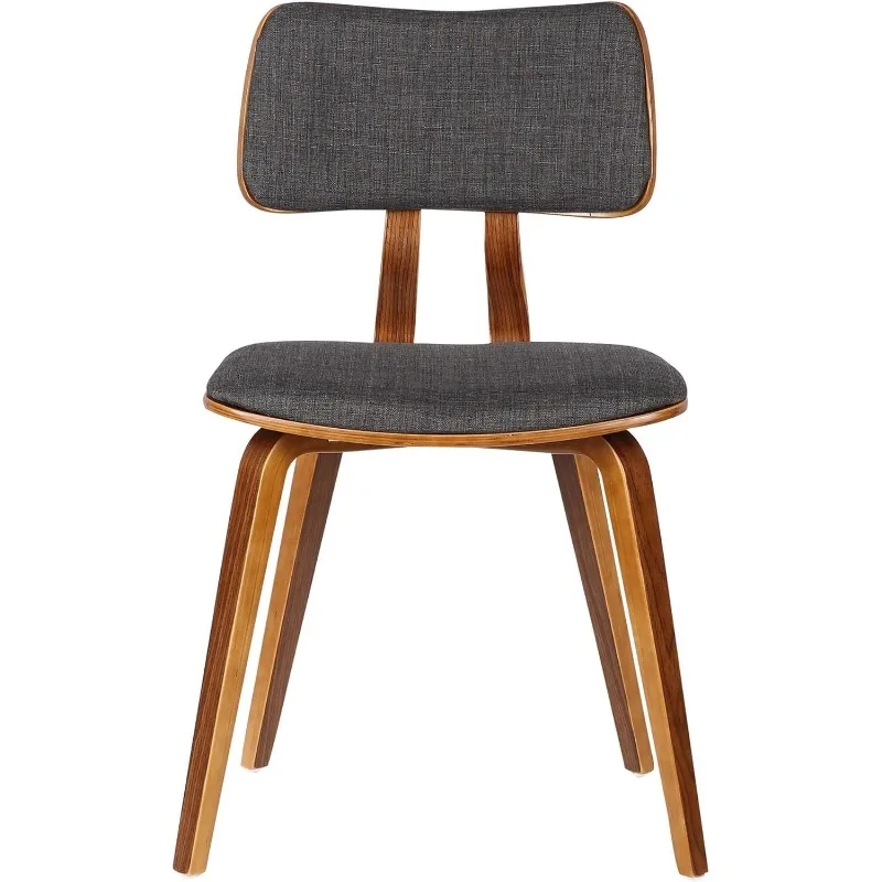 Jaguar Dining Chair in Charcoal Fabric and Walnut Wood Finish,Charcoal/Walnut Finish 20D x 18W x 29H in