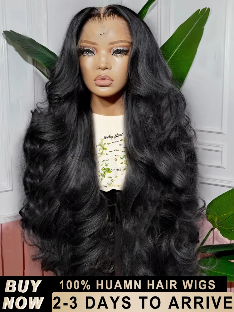 

13x6 Body Wave Lace Front Wig 30 40 Inch 13x5 Lace Frontal Human Hair Wigs 200Density Transparent Narual Black Human Hair Wig