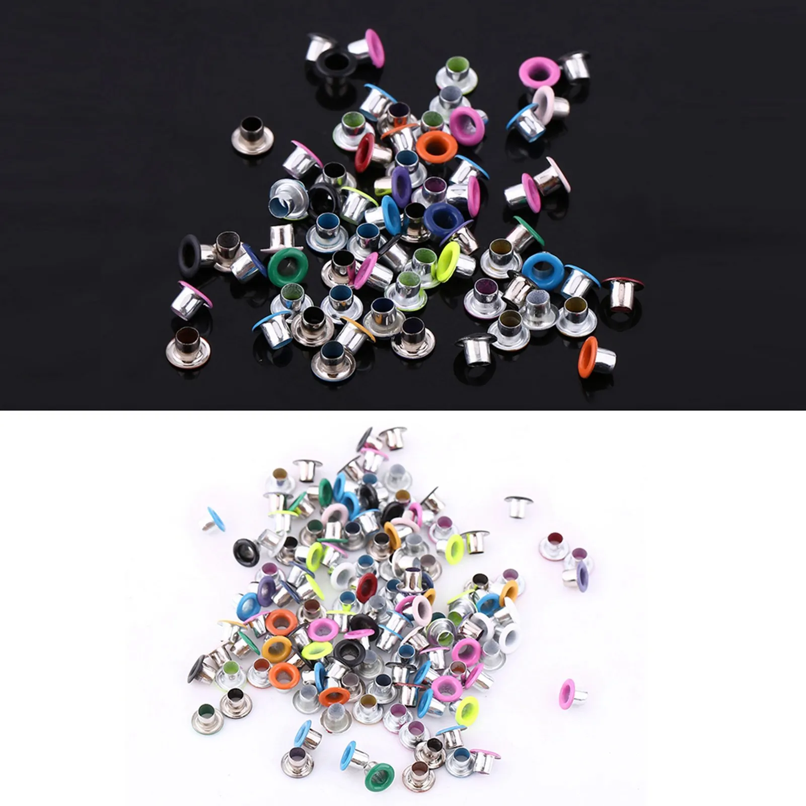 500Pcs Mixed Colors 3mm Round Shape Metal Eyelets Scrapbooking Card Making Craft Leather