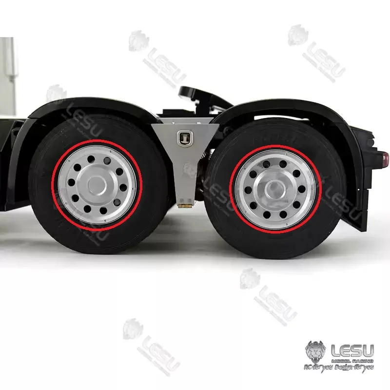RC 1/14 Metall-Vorderradnabe mit Felge für Tamiya Hydraulikbagger, Lader, Muldenkipper für VOLVO, DIY-Teile – Detail 2