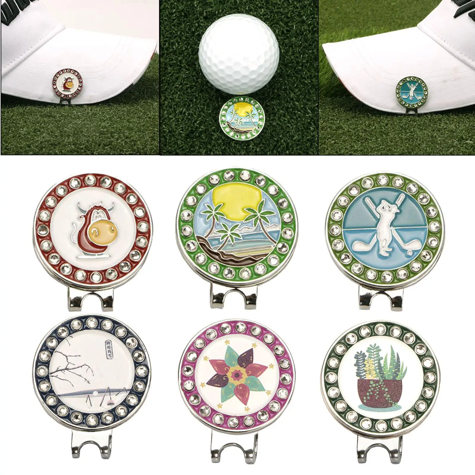 25mm Golf Ball Markers Hat Clip Sign Club Giveaways Keepsake Golfer Gift