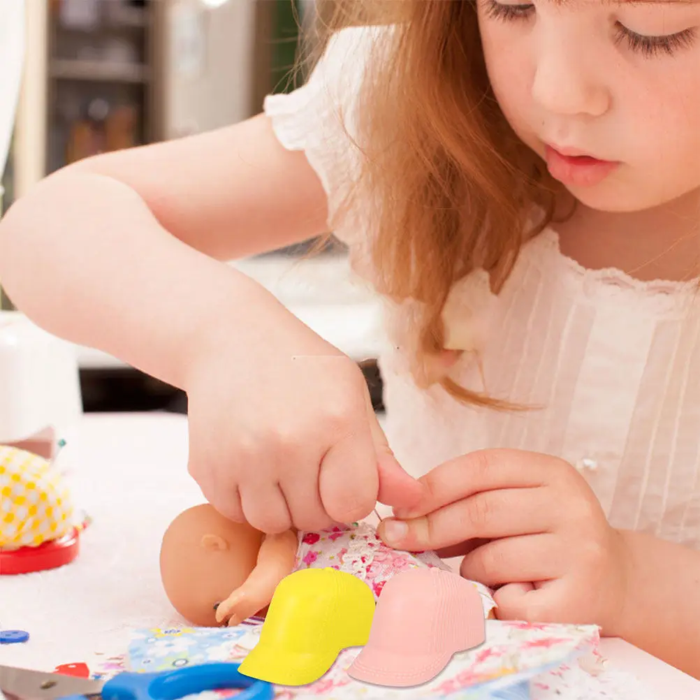 6Pcs Mini Peaked Caps Small Hat Accessories for Mini Houses Succulent Pots Photography Prop Creative Micro Landscape Decoration