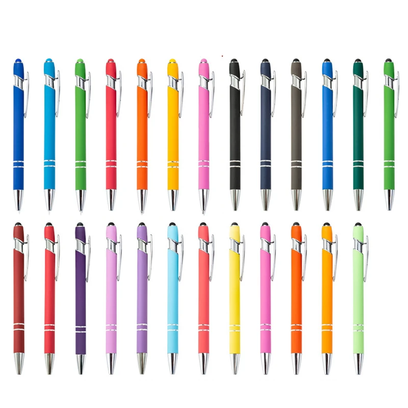 25Pcs Ballpoint Pen With Stylus Metal Pen Capacitive Stylus With Soft Rubber Handle Suitable For Most Touchscreen Devices