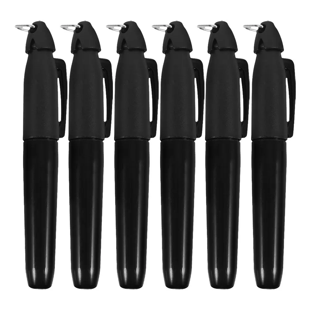6Pcs Golf Ball Marker Pen Reusable Line Marking Tool Triangle Hook Design for Easy Bag Attachment Clear Alignment Lines Golf