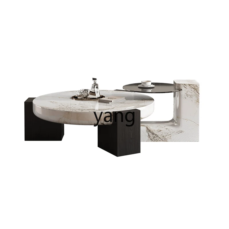 

LH minimalist marble coffee table modern simple small apartment living room household round