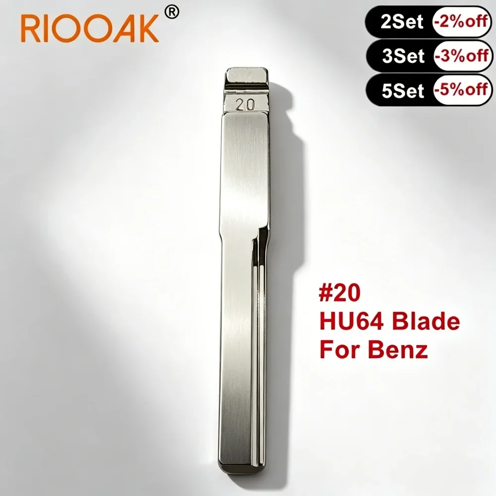 10Pcs #20 HU64 Uncut Flip Car Key Blank Blade Compatible With KD Remote For Mercedes Benz C Class E Class
