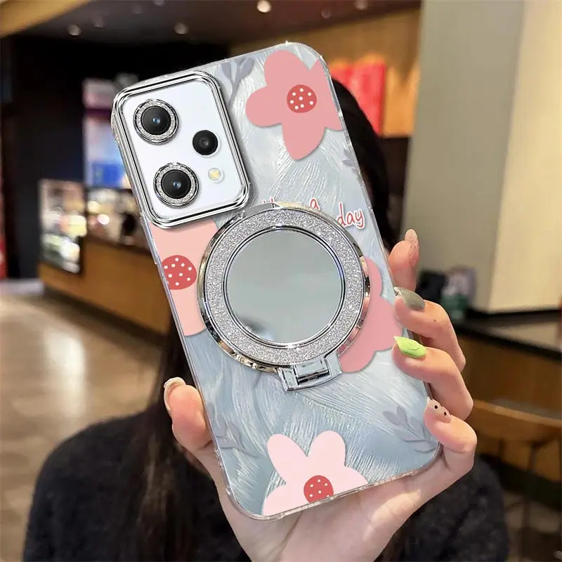 

9 Charming Flowers Bracelet Holder Phone Case For Realme 9 9Pro 9ProPlus 5 5i 6i 5S V25 Note50 Narzo 50Pro 10 50 50A N53 Cover