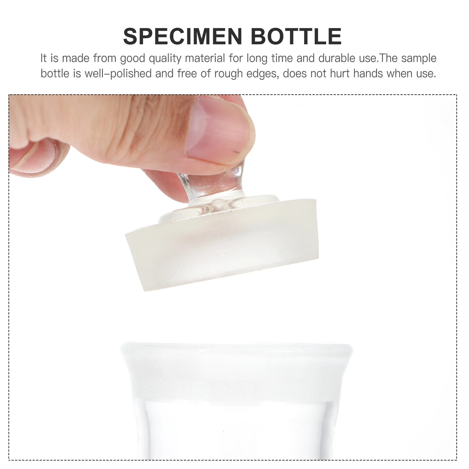 1Pcs Glass Specimen Bottle Borosilicate Clear Laboratory Bottle Chemistry Storage Vial Smooth Surface Easy Clean Prevent Spill