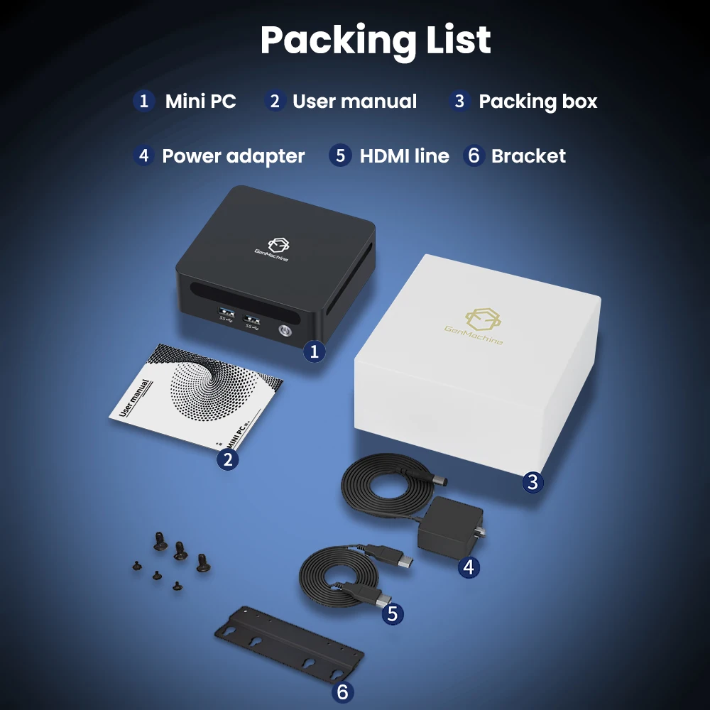 ألعاب الكمبيوتر GenMachine Mini PC AMD Ryzen ™ 5 5500U ES 6 Core 12 خيط 2.1 جيجا هرتز حتى 4.0 جيجا هرتز 15 واط وحدة المعالجة المركزية ويندوز 11 DDR4 3200 ميجا هرتز WiFi6 #6