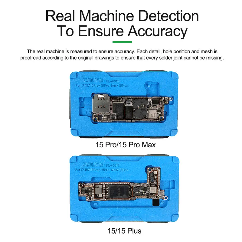 RELIFE RL-601T 22 in 1 Mid-Layer Planting Tin Template For iPhone X~11- 15 Pro Max Mini Motherboard BGA Reballing Stencil