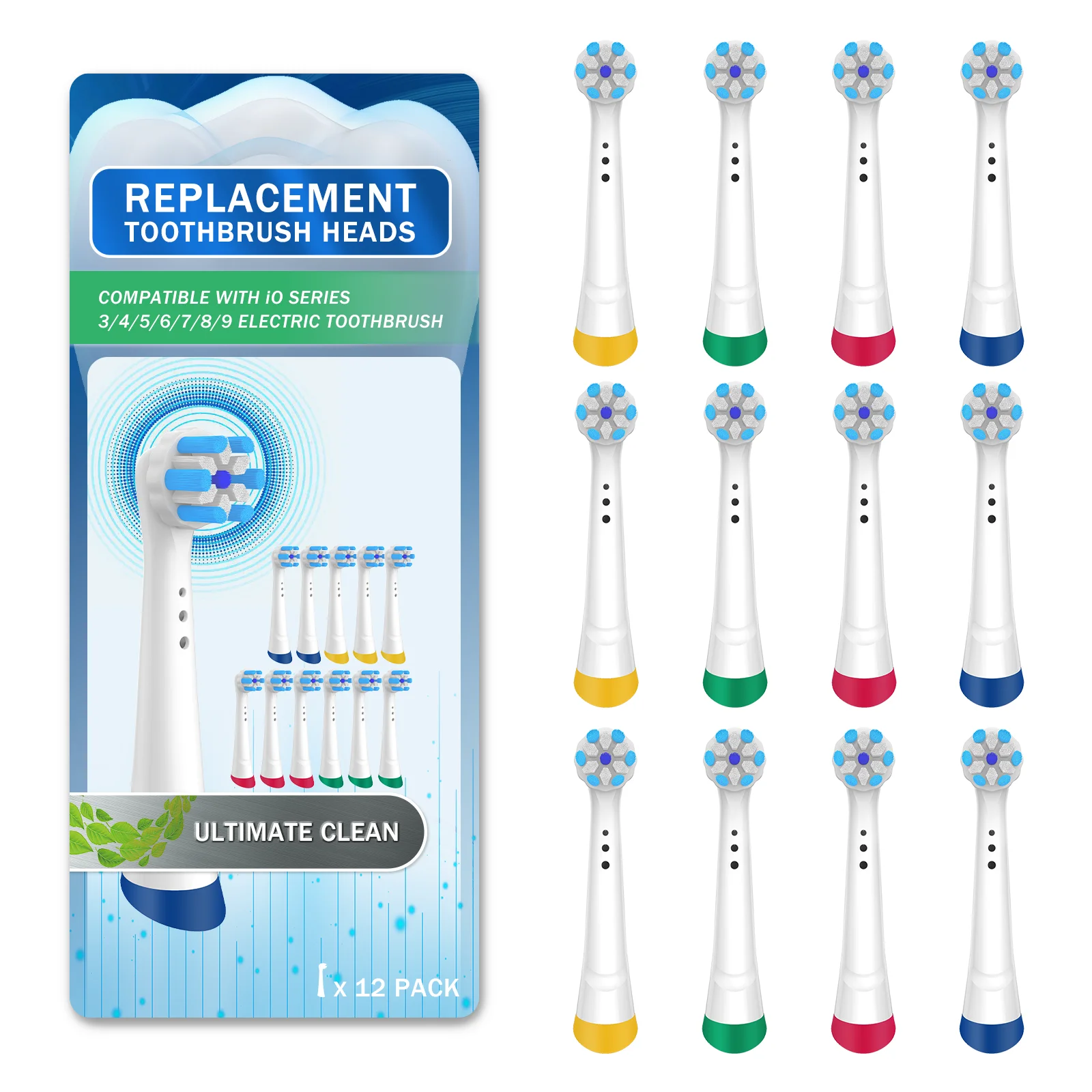 Compatible with Oral-B iO 3/4/5/6/7/8/9/10 Series Ultimate Clean Electric Toothbrush Replacement Brush Heads,for Oral-B iO