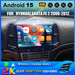 Android 15 Car Radio For Hyundai Santa Fe 2 2006 2007 2008 2009 2010 2011 2012 Multimedia Video Player GPS Carplay Auto