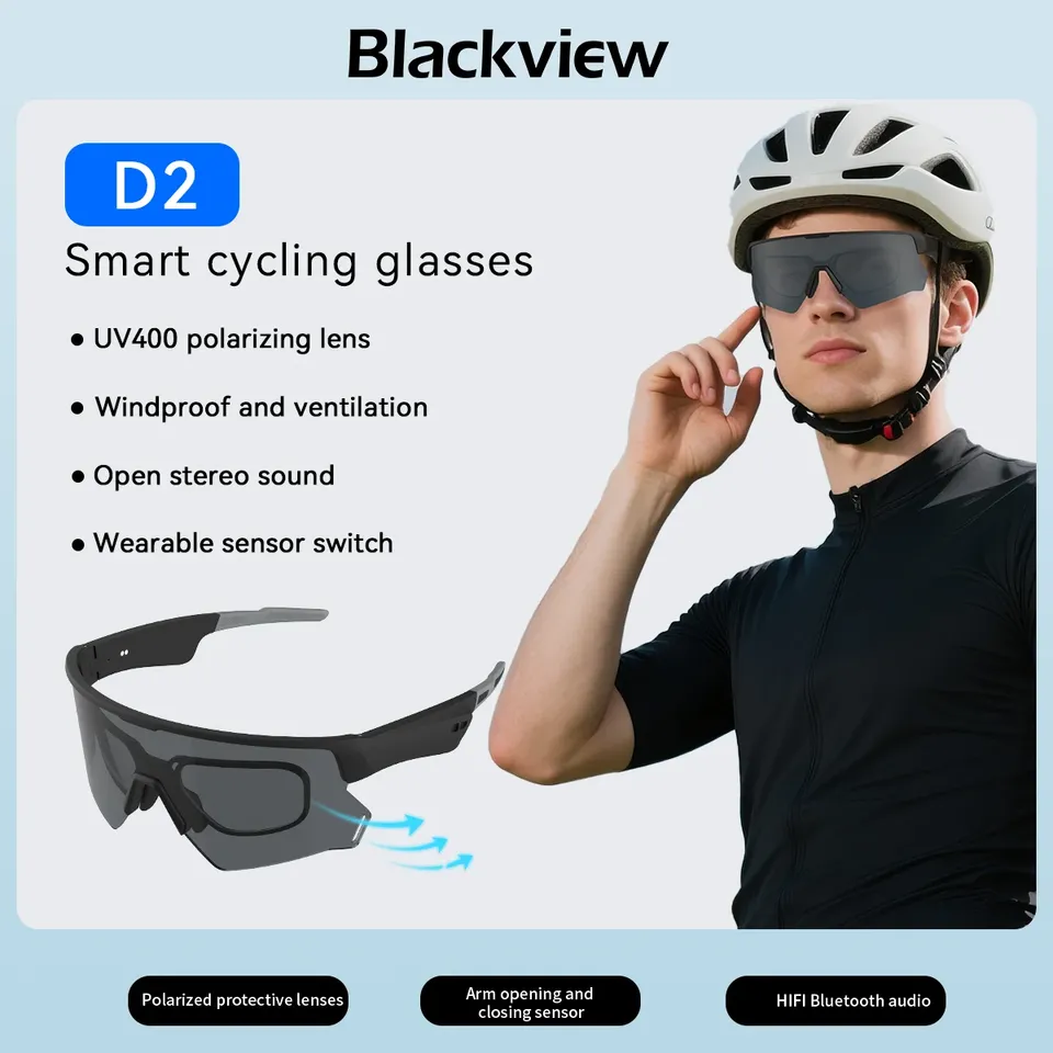  Blackview Smart Glasses Bluetooth Call Audio Music Player Glasses Smart Sunglasses UV Anti Glare Man Glasses for Outdoor Cycling 
