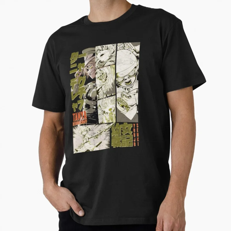 

Youjo Senki Tanya Degurechaff Manga Character Anime shirt 100% cotton Print Graphic Y2k Clothes All size S-6XL Cartoon Tops