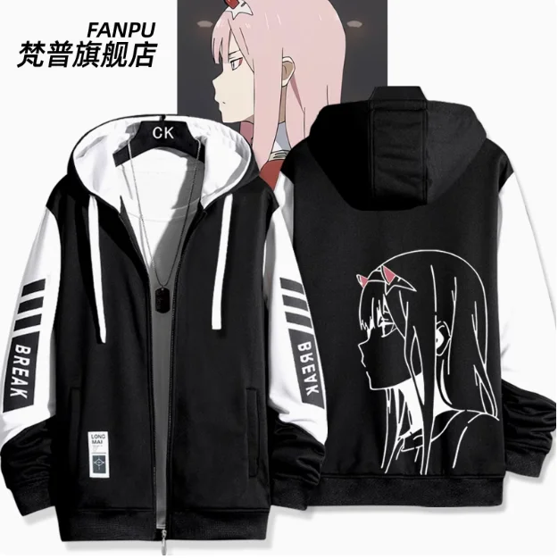 

Anime DARLING in the FRANXX ZERO TWO Cardigan Jacket Hoodie Autumn Winter Cosplay Men Women Coat Loose Tops