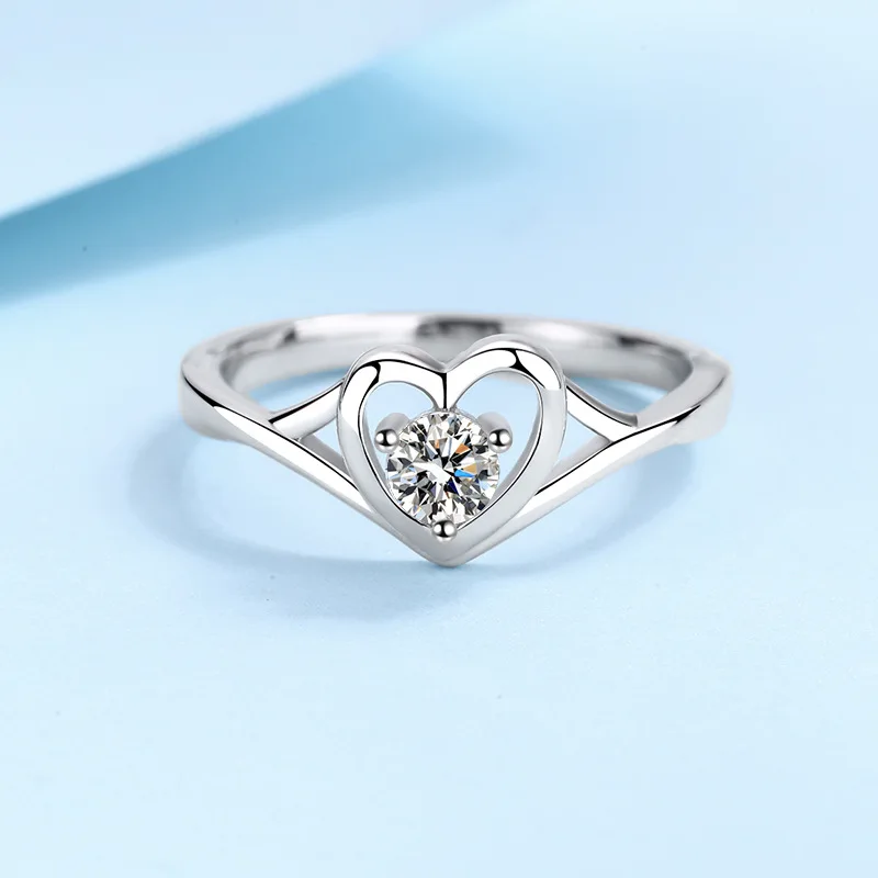 

Fashion diamond ring ring women moissanite one heart love ring pt950 gold factory direct sale