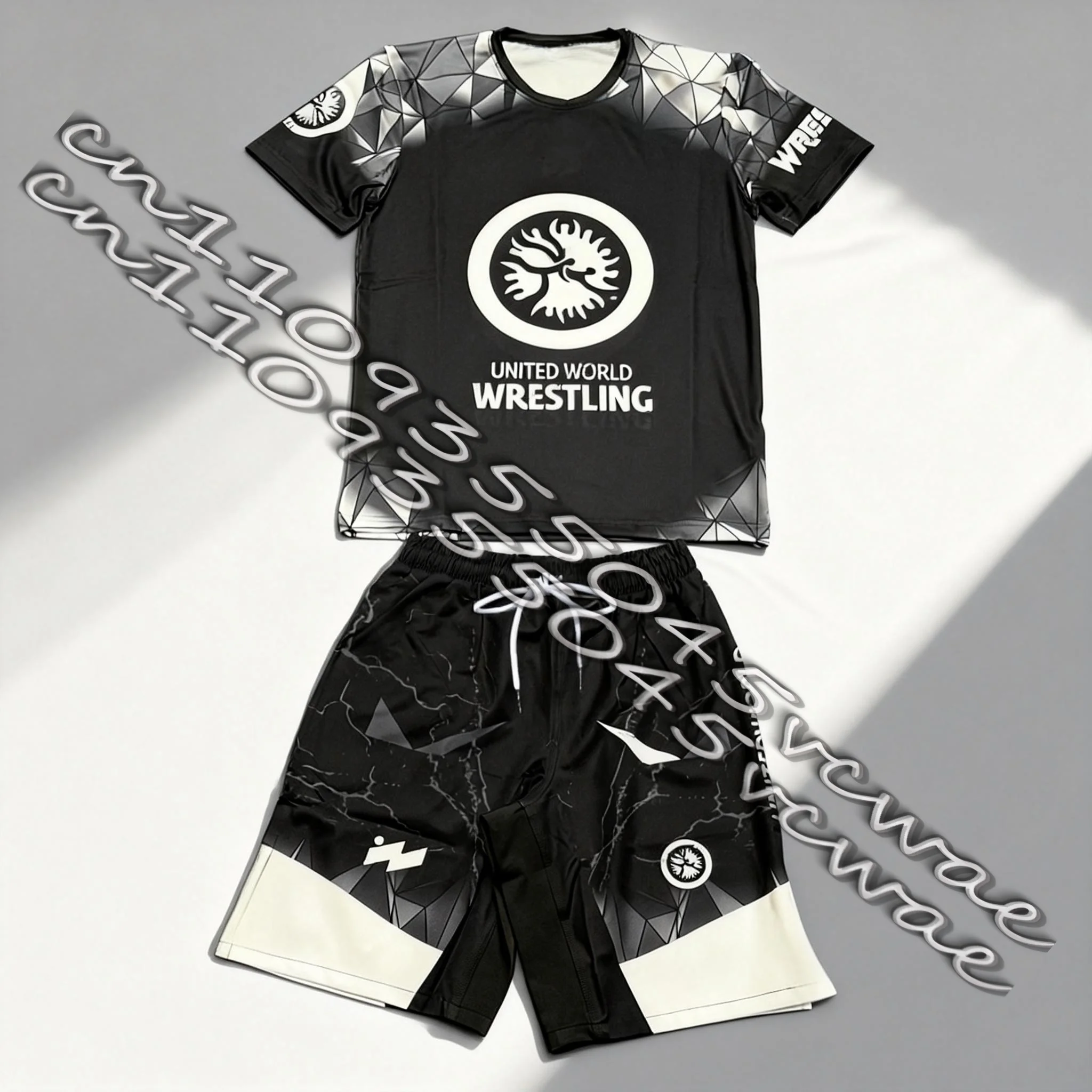 

2026 Men's Wrestling Sports Set Quick Drying Breathable Rash Guard T-shirts And Shorts Training Suit for Combat Sportswear MOTO