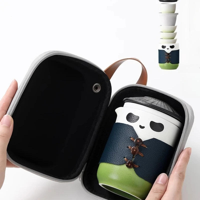Panda Portable Tea Set Quick Cup Personalized Carry-on Outdoor Kung Fu Tea Cup Set High-end Travel National Style