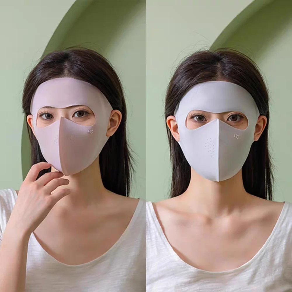 

Polyester UPF50+ Sunscreen Mask Breathable Traceless UV Protection Mask Small Hole Lightweight Face Sun Protection Outdoor