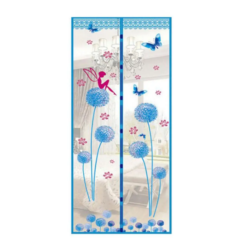 Summer Door Curtain Dandelion Elf Magnetic Window Door Fly Screen Mosquito Mesh Net Curtain