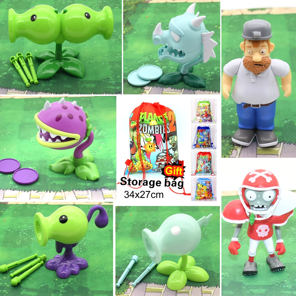 Plants VS. Zombies 2 PVZ Toy Crazy Dave Split Pea Goo Electric Peashooter Chomper Zapdragon Gift For Boys Doll Model Decorations