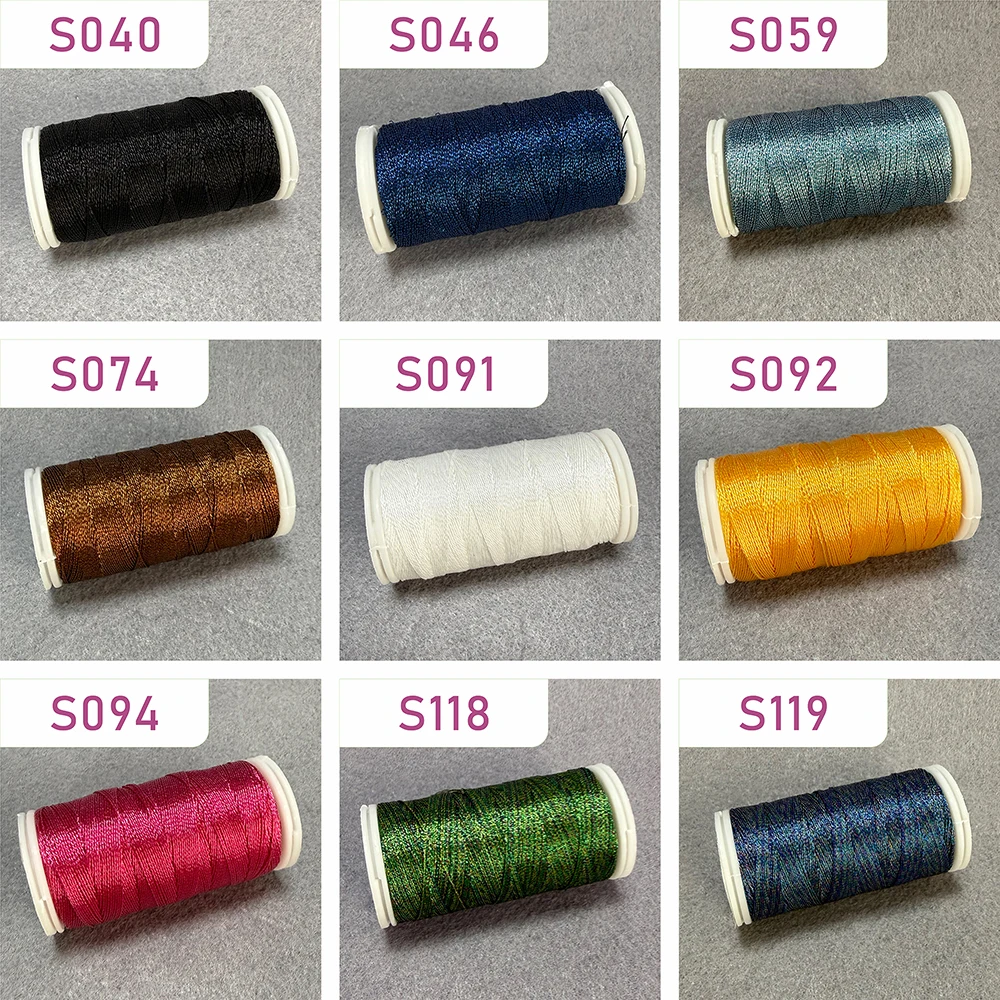 2026 Sanbest 3-fädiges Metallic-Filzgarn-Set für Shuttle-Tatting-Spitze, DIY handgemachtes Armband, Ohrringe, Makramee-Garn-Bastelset – Detail 13