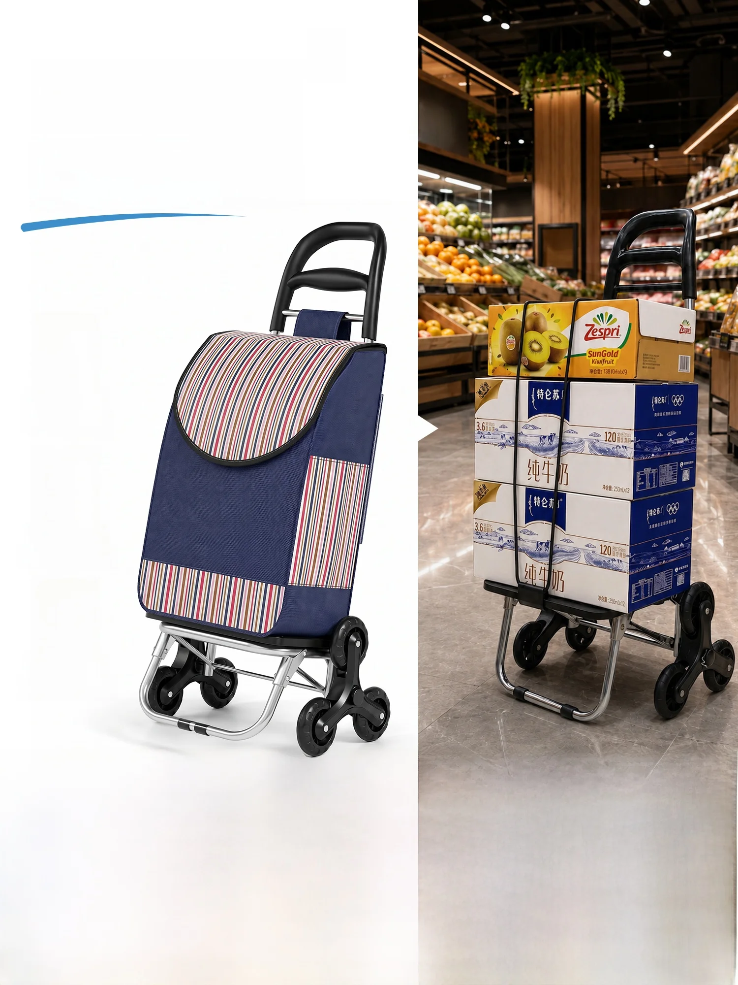 youqin-portable-folding-hand-pulled-shopping-cart-lightweight-vegetable-buying-car-stair-climbing-wheel-metal-hand-truck