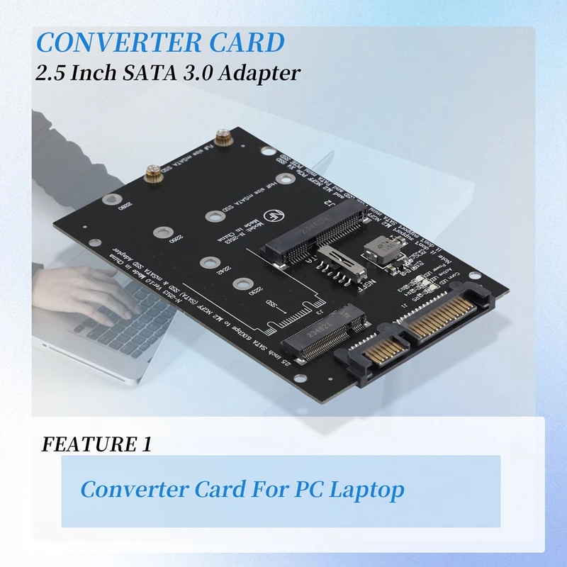 M.2 NGFF MSATA SSD para adaptador SATA 3.0 de 2,5 polegadas 2 em 1 placa conversora para PC laptop