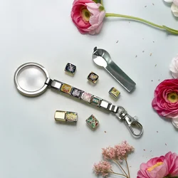 Creative Silver Color Italian Link Charms Key Chain Removable Accessory DIY Making Women Men Fashion Gifts