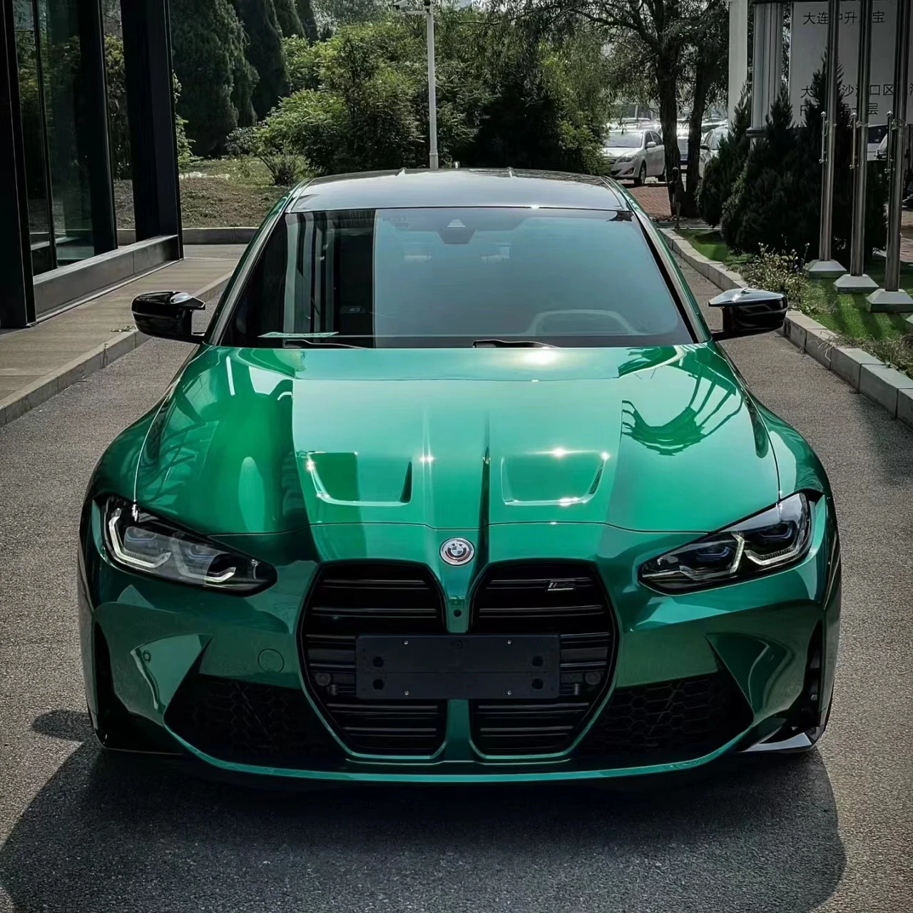 

1.52*18m Air Bubble Free Pet Glossy Metallic Isle of Man Green Car Vinyl Wraps