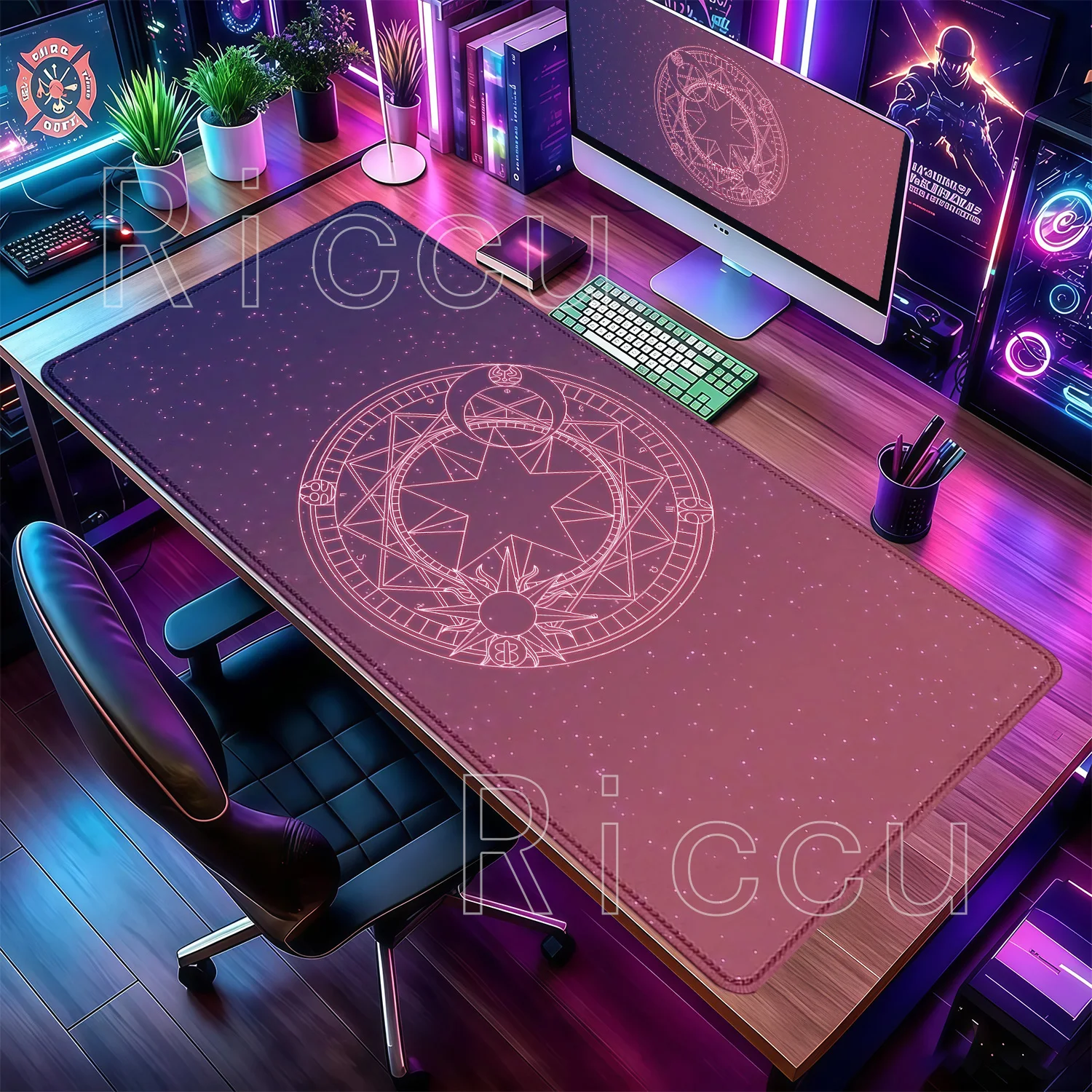 Magic Circle Cartoon Mouse Pad Office Accessories Gaming Carpet HD Printing Anime Cute Mousepad Keyboard Non-slip Base Desk Mat