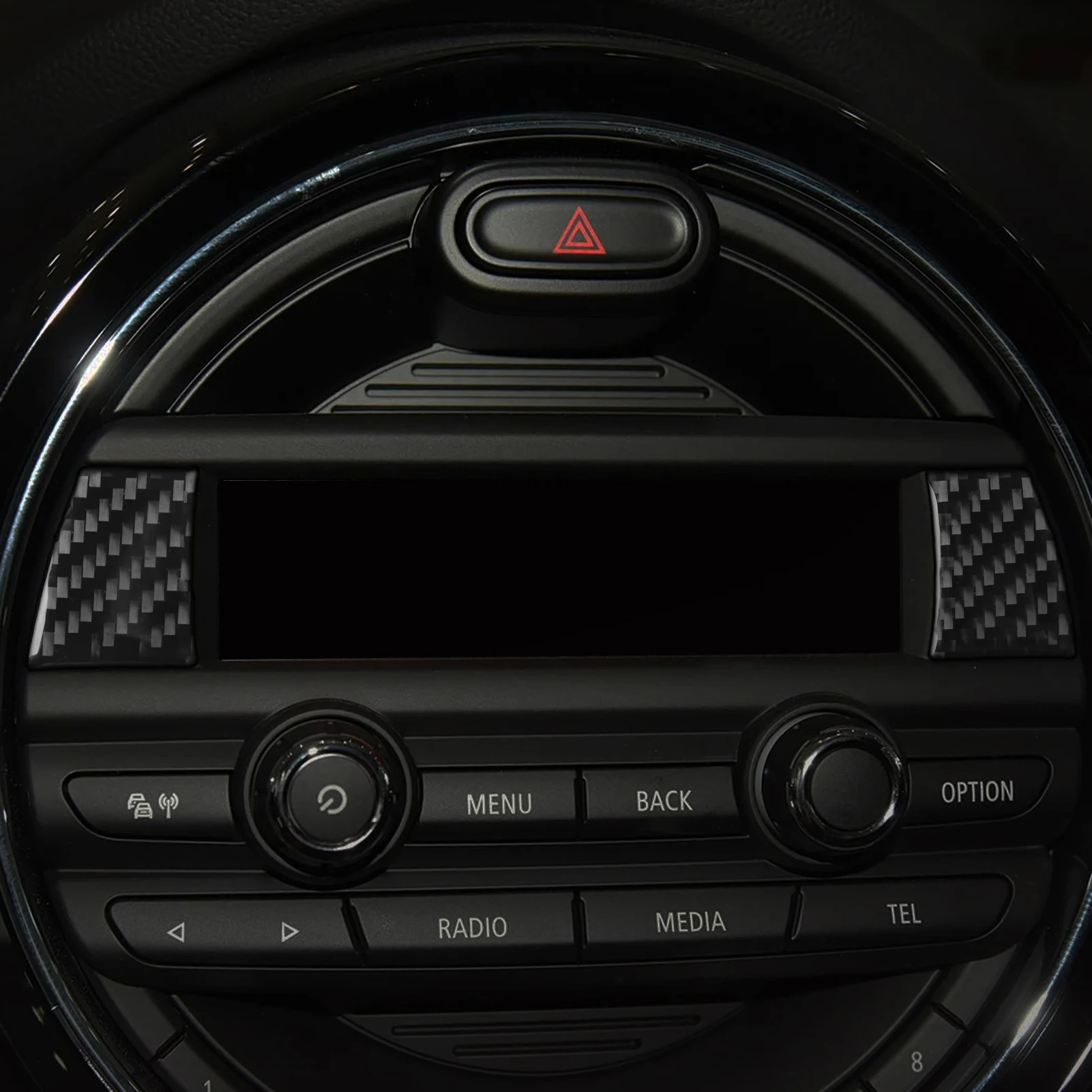 For MINI Cooper F56 2014 2015 2016 2017 2018 2019 2020 2021 Real Carbon Fiber 2PCS Center Display Side Trim