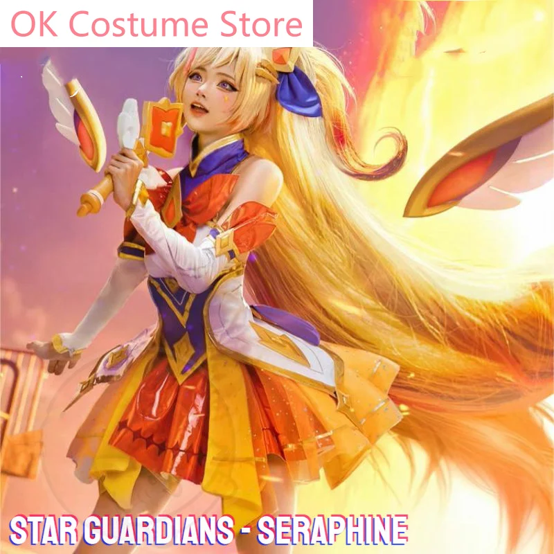 Game LOL Star Guardians Seraphine Cosplay Costume LOL Seraphine New Skin Star Guardians Cosplay Costume and Wig