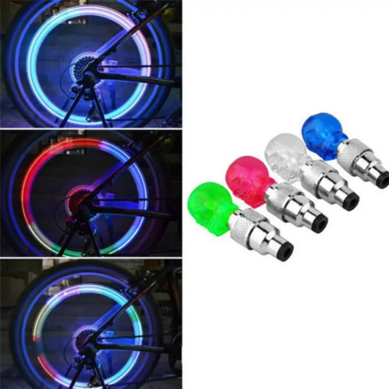 Bicycle Nozzle Light  Neon Tire Gas Nozzle Valve Core Glow Stick LED Lights Outdoor Bicycle Wheel Light Bike Accessories