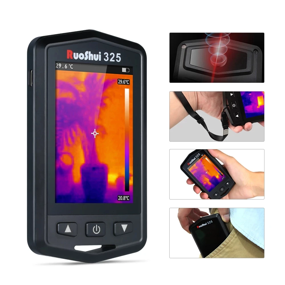 RuoShui 325 Infrared Thermal Imager Full Screen Handheld Thermograph Camera Infrared Temperature Sensor Resolution 480x320 Pixel