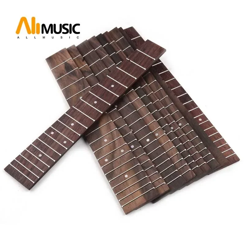 10Pcs Rosewood Ukulele Fingerboard for 26 Inch Tenor Ukulele with 4mm Dot 18 Fret Fretboard UK Parts