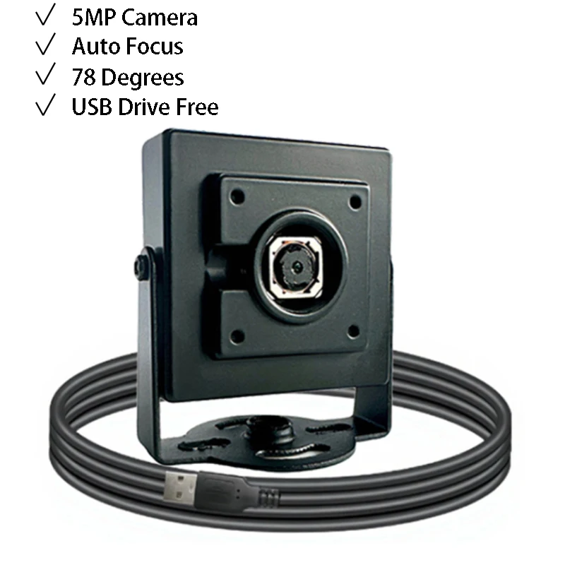 

HD 5MP USB Camera AutoFocus No Distortion 78 Degrees Drive Free Facial Recognition Camera Module for Win Android IOS Linx