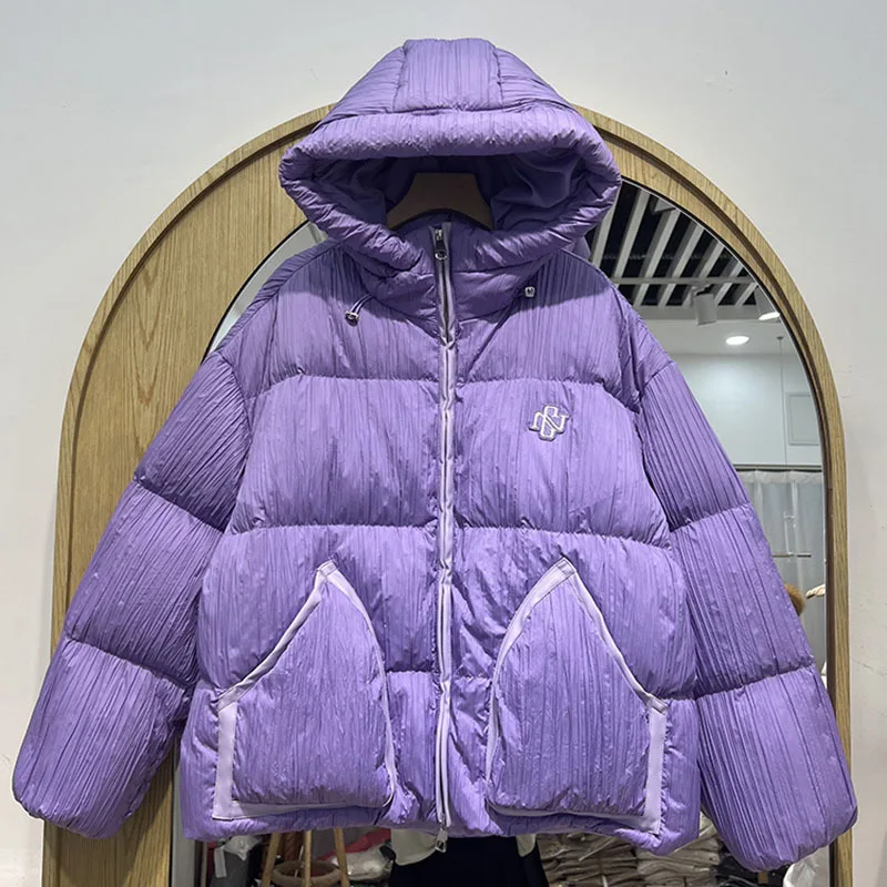 Winter Oversized women Down Jacket Solid Color Thick Parka Streetwear Fashion Loose Warm Jacket Coat Unisex Outwear Zipper 2022