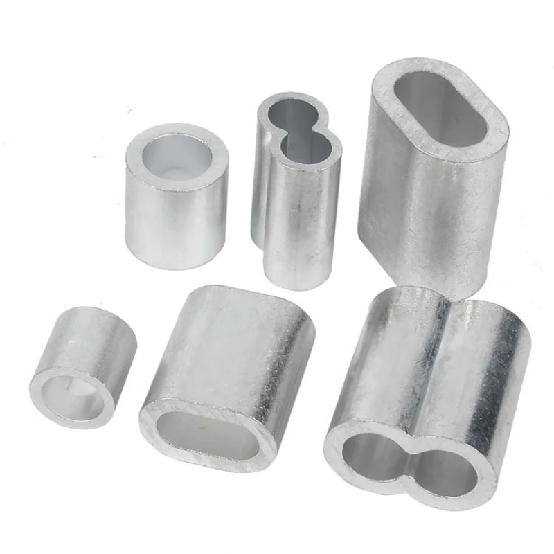 Wire Rope Crimp Fixed Sleeve Fixing Clip Oval Circular 8-type Aluminum Clips Connector Lock Circle 0.5/0.8/1~20mm Fixed Buckle