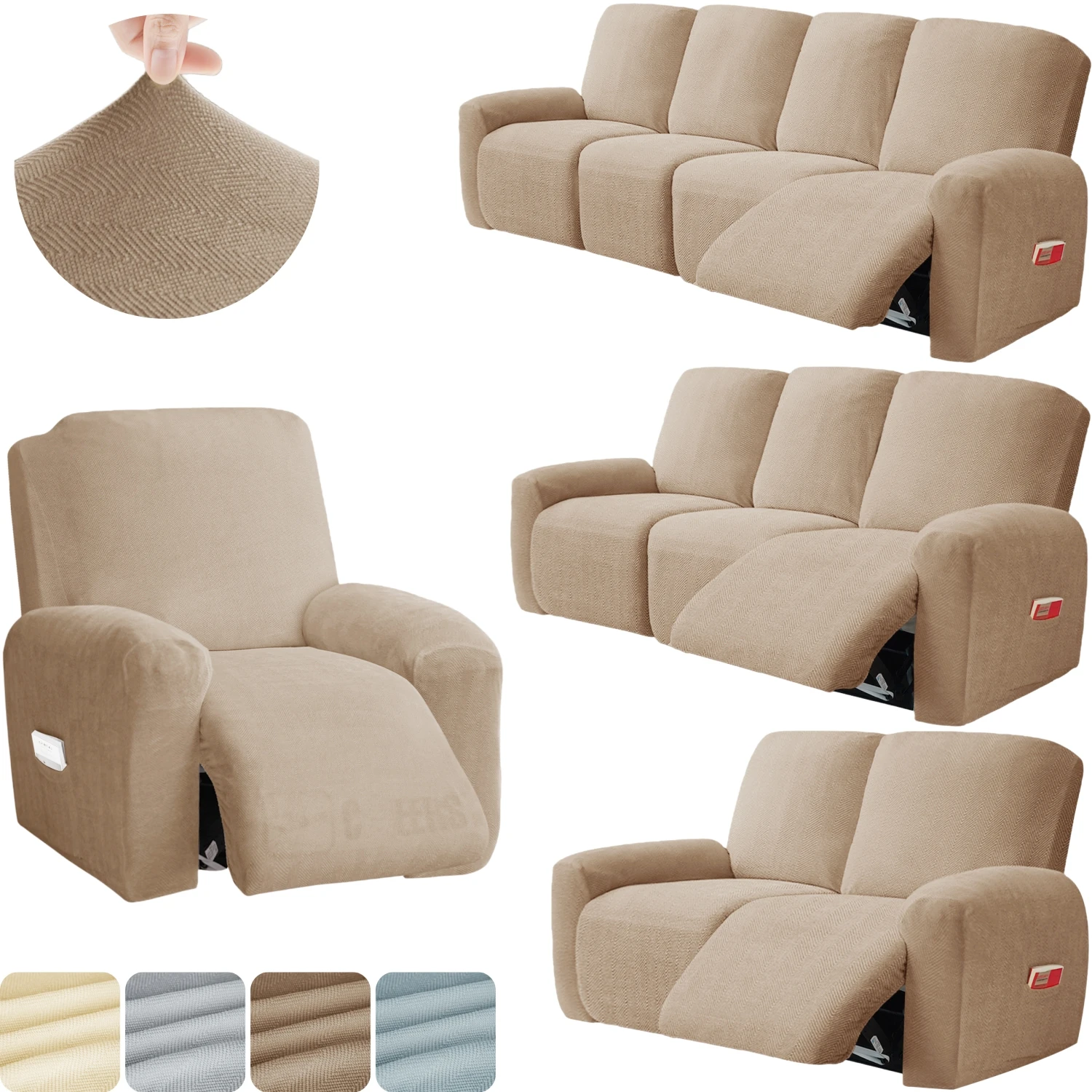 

1/2/3/4 Seater Sofa Recliner Cover Slipcovers Stretch Couch lounge Slip Covers Protector Living Room