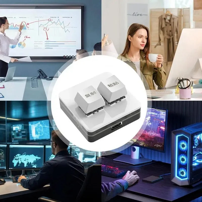 Aangepaste Mini Toetsenbord 2 Toets Rgb Macro Osu Toetsenbord Programmeerbaar Mechanisch Toetsenbord Voor Gaming Werken