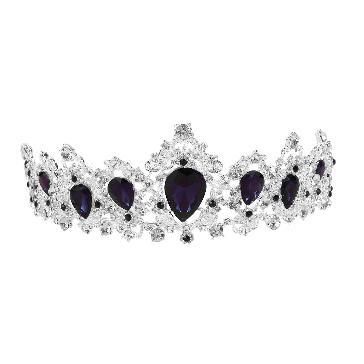 

Baroque Wedding Crown Rhinestone Hair Accessory Vintage Bridal Headwear Elegant Engagement Party Jewelry Hair Styling Tool