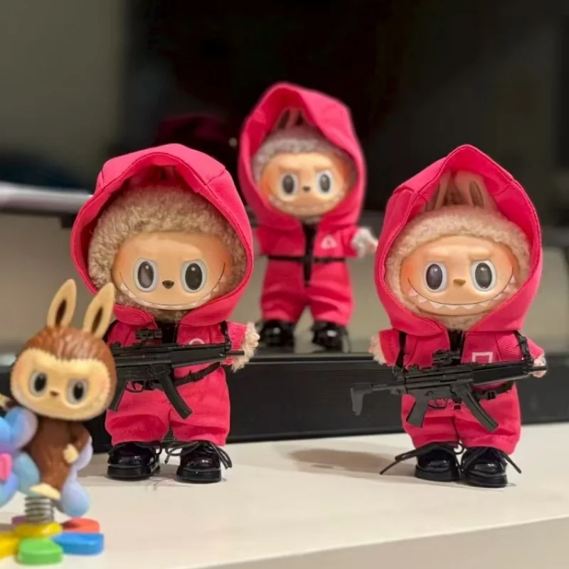 15 17 سنتيمتر ل Labubu ملابس دمى قلادة ملابس دمى الاعتداء فريق الاعتداء دعوى الدراما الكورية سلسلة دعوى الملابس والاكسسوارات