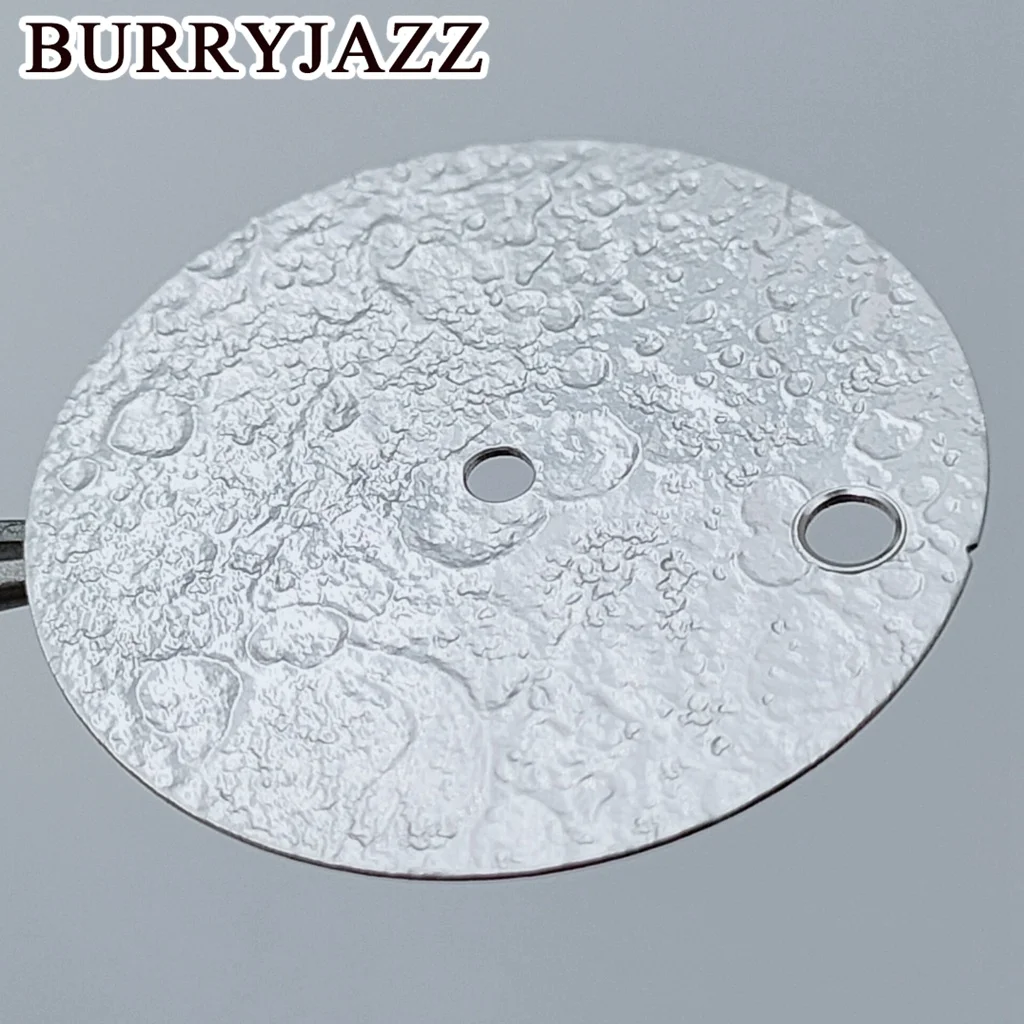 Burryjazz-No Logo Watch Dial, Silver Black Grey Dial, 3 O'clock, 3.8 O'clock Caso Crown, NH35, 28,5 milímetros